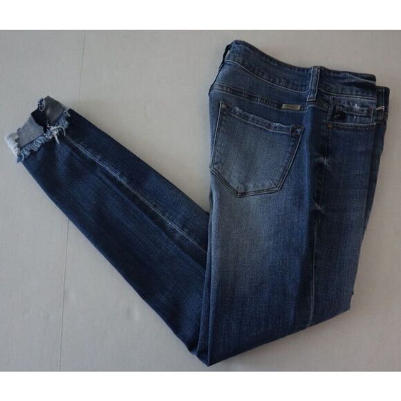 KanCan Los Angeles Women Sz 5/26 Blue Distressed Mid Rise Super Skinny Jeans $65 - Picture 8 of 8